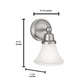 Norwell Lighting Elizabeth 10" x 7" 1-Light Brushed Nickel Vanity Light With Flared Glass Diffuser