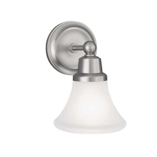 Norwell Lighting Elizabeth 10" x 7" 1-Light Brushed Nickel Vanity Light With Flared Glass Diffuser