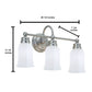 Norwell Lighting Emily 12" x 21" 3-Light Chrome Vanity Light With Hexagonal Opal Glass Diffuser