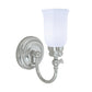 Norwell Lighting Emily 12" x 5" 1-Light Chrome Vanity Light With Hexagonal Opal Glass Diffuser