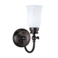 Norwell Lighting Emily 12" x 5" 1-Light Oil Rubbed Bronze Vanity Light With Hexagonal Opal Glass Diffuser