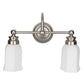 Norwell Lighting Emily 12" x 5" 2-Light Brushed Nickel Vanity Light With Hexagonal Opal Glass Diffuser