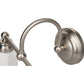 Norwell Lighting Emily 12" x 5" 2-Light Brushed Nickel Vanity Light With Hexagonal Opal Glass Diffuser