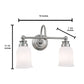 Norwell Lighting Emily 12" x 5" 2-Light Chrome Vanity Light With Hexagonal Opal Glass Diffuser