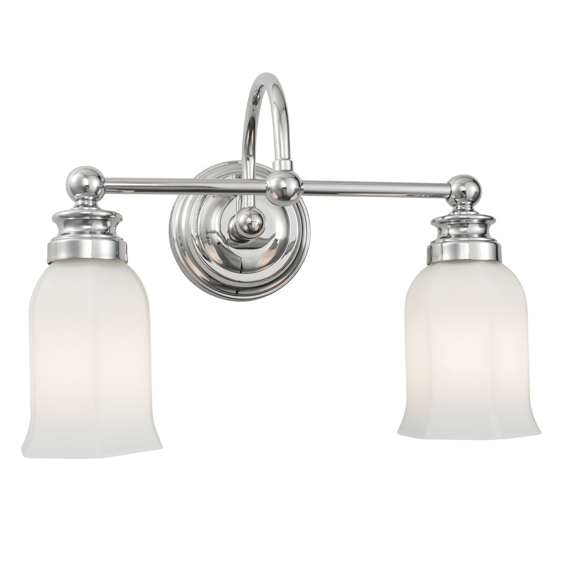 Norwell Lighting Emily 12" x 5" 2-Light Chrome Vanity Light With Hexagonal Opal Glass Diffuser