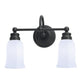 Norwell Lighting Emily 12" x 5" 2-Light Oil Rubbed Bronze Vanity Light With Hexagonal Opal Glass Diffuser