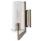 Norwell Lighting Faceted 13" x 4" 1-Light Brushed Nickel Vanity Wall Sconce With Clear Glass Diffuser