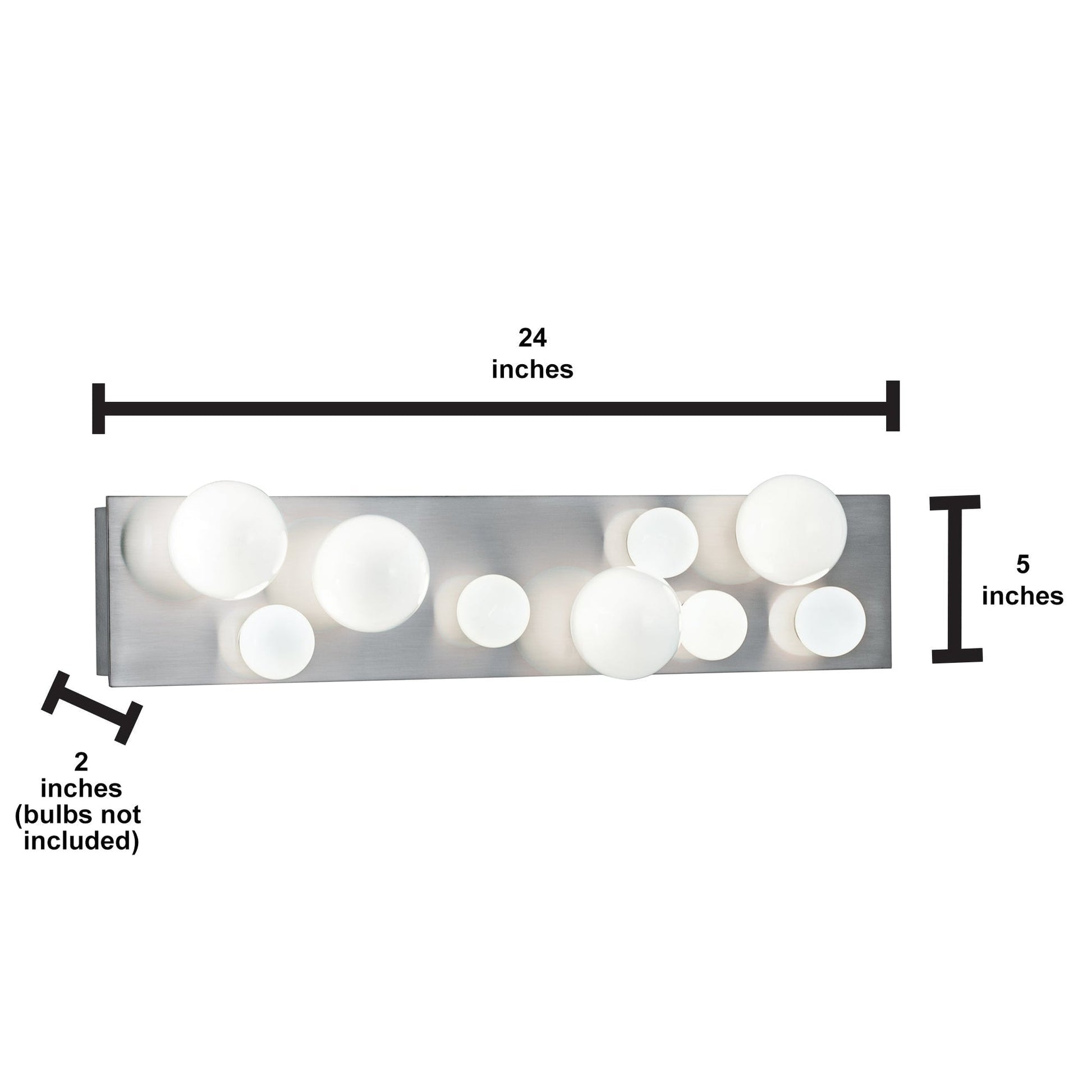 Norwell Lighting Hollywood 24" 9-Light Brushed Nickel Bath Bar Vanity Light