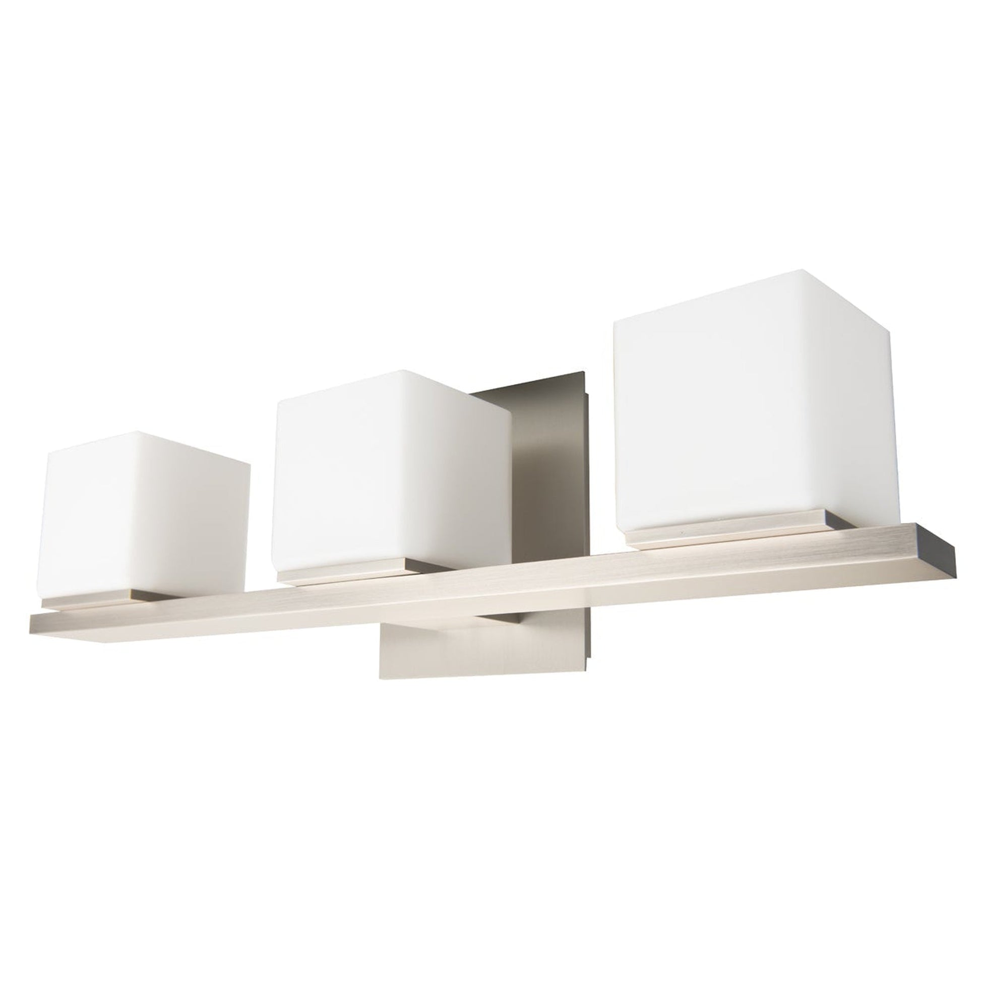 Norwell Lighting Icereto 6" x 18" 3-Light Brushed Nickel Vanity Wall Sconce With Matte Opal Glass Diffuser