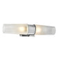 Norwell Lighting Icycle 19" x 4" 2-Light Chrome Vanity Wall Sconce With Clear Frosted Diffuser