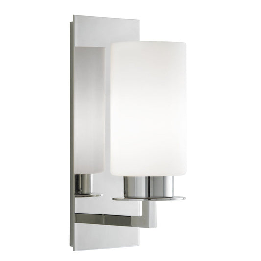 Norwell Lighting Jade 14" x 5" 1-Light Polished Nickel Vanity Wall Sconce With Matte Opal Glass Diffuser