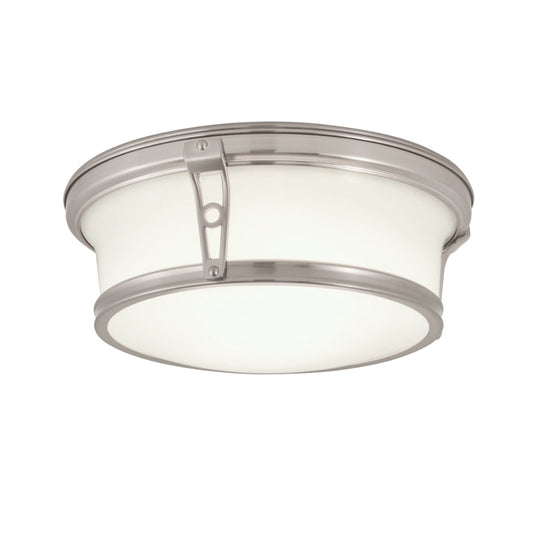 Norwell Lighting Leah 10" 2-Light Brushed Nickel Flush Mount