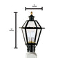 Norwell Lighting Lexington 17" 3-Light Black Medium Outdoor Post Light With Clear Glass Diffuser