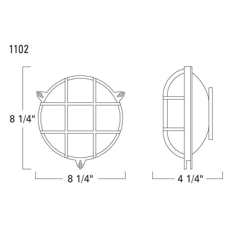Norwell Lighting Mariner 10" 1-Light Circular Bronze Brass Outdoor Wall Light With Frosted Glass Shade
