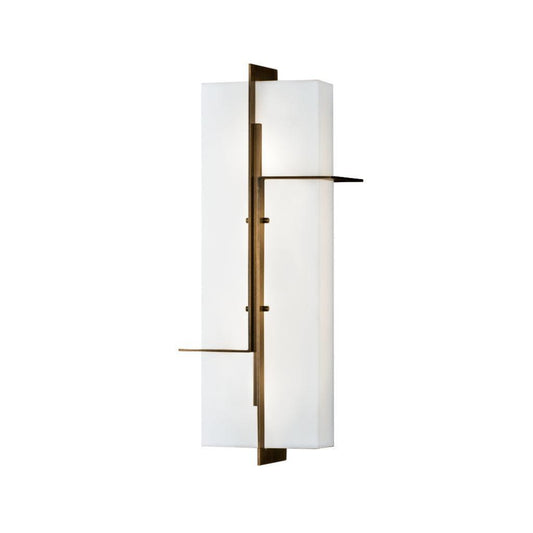 Norwell Lighting Matrix 18" x 7" 1-Light Aged Brass Outdoor Wall LED Light With Acrylic Diffuser