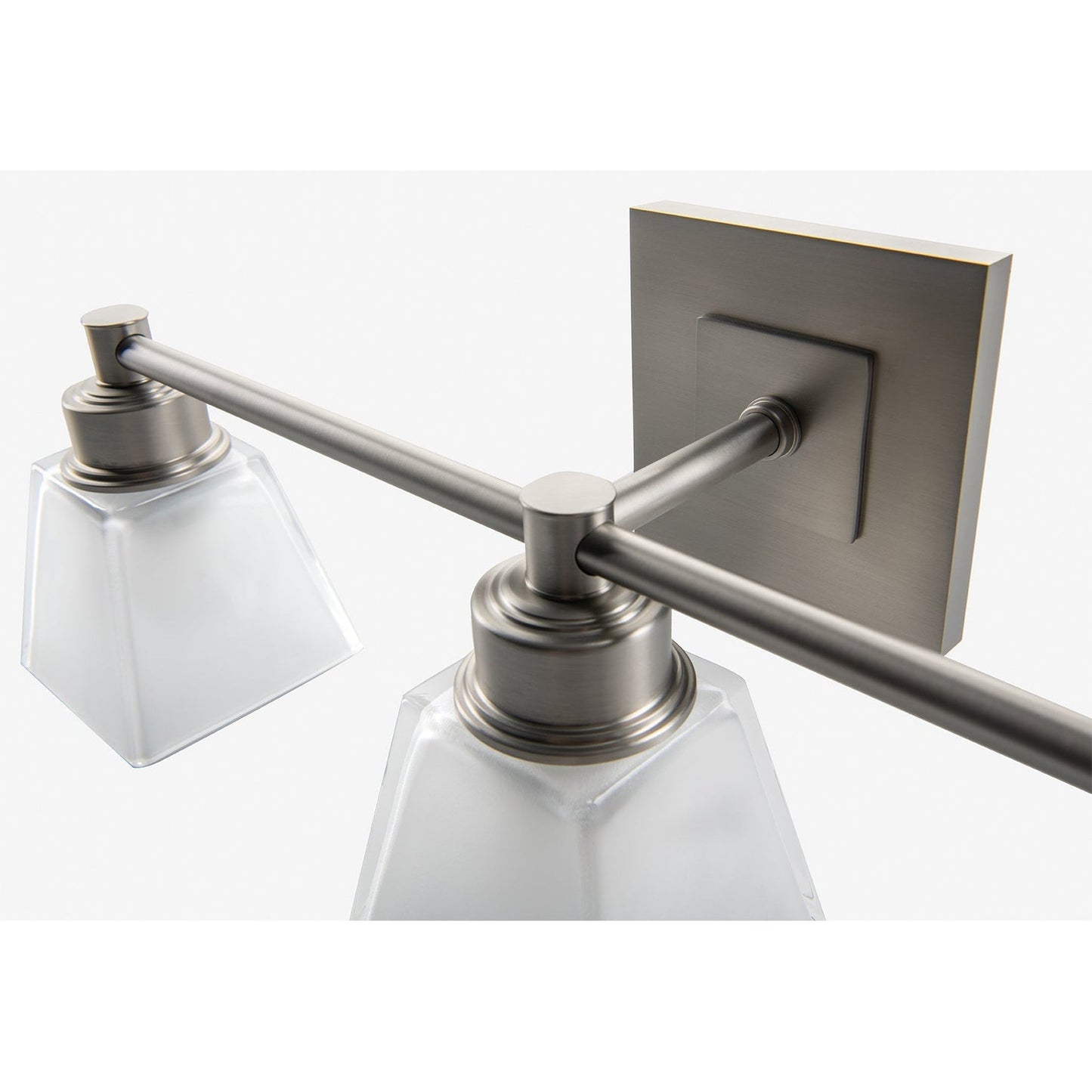 Norwell Lighting Matthew 8" x 22" 3-Light Brushed Nickel Vanity Wall Sconce With Square Glass Diffuser