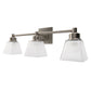 Norwell Lighting Matthew 8" x 22" 3-Light Brushed Nickel Vanity Wall Sconce With Square Glass Diffuser