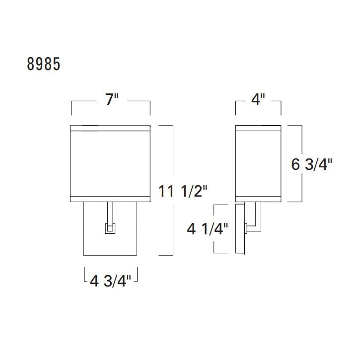 Norwell Lighting Maxwell 12" x 4" 1-Light Chrome Wall Sconce