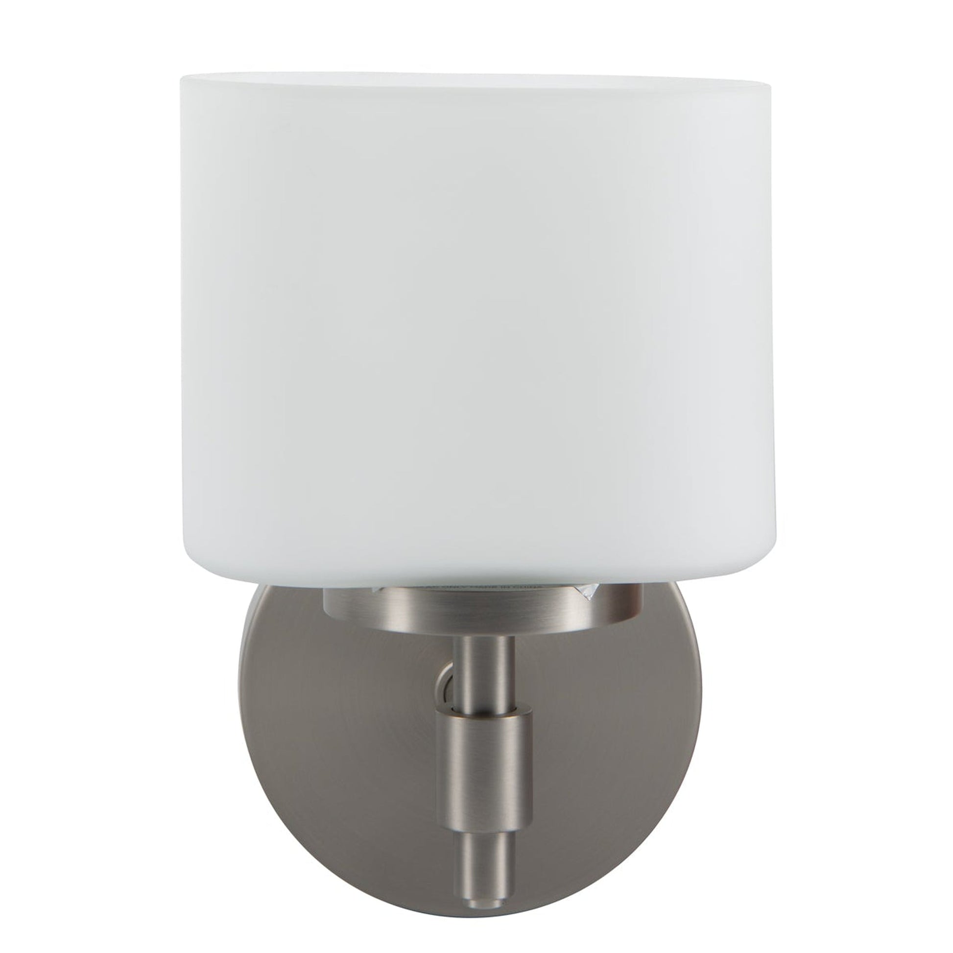 Norwell Lighting Moderne 4" x 5" 1-Light Brushed Nickel Sconce With Matte Opal Glass Diffuser