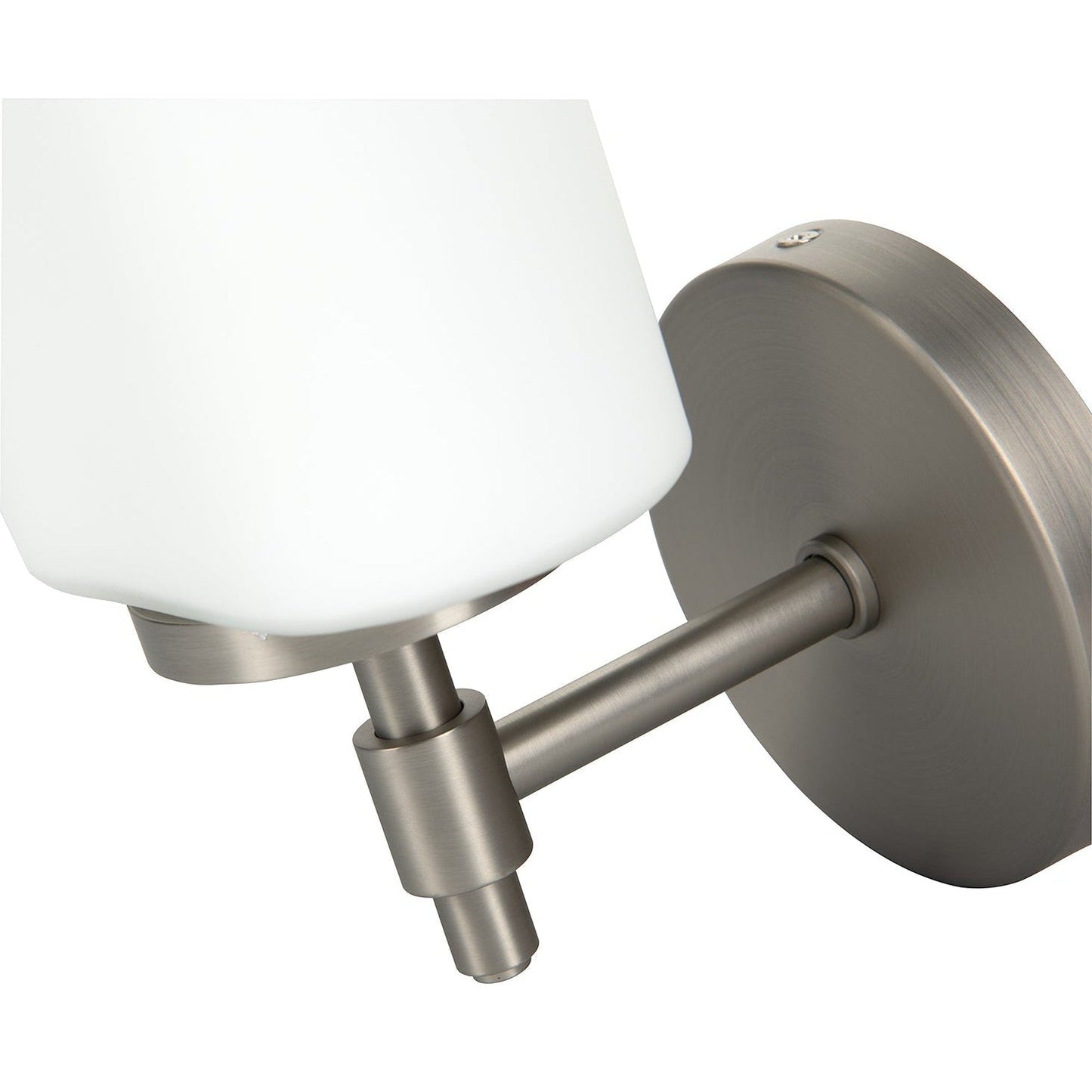 Norwell Lighting Moderne 4" x 5" 1-Light Brushed Nickel Sconce With Matte Opal Glass Diffuser