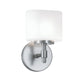 Norwell Lighting Moderne 4" x 5" 1-Light Brushed Nickel Sconce With Matte Opal Glass Diffuser