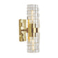 Norwell Lighting Murano 14" x 5" 2-Light Satin Brass Indoor Wall Sconce With Clear Glass Diffuser