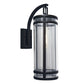 Norwell Lighting New York 21" 1-Light Acid Dipped Black Brass Large Outdoor Wall Light With Cylinder Clear Glass Shade