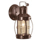 Norwell Lighting Seafarer 16" 1-Light Bronze Brass Large Outdoor Wall Light With Round Cylinder Clear Glass Shade