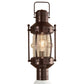 Norwell Lighting Seafarer 21" 1-Light Bronze Brass Outdoor Post Light With Round Cylinder Clear Glass Shade