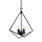 Norwell Lighting Trapezoid 24" 4-Light Matte Black Stainless Steel Cage Chandelier