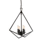 Norwell Lighting Trapezoid 24" 4-Light Matte Black Stainless Steel Cage Chandelier