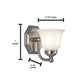 Norwell Lighting Trevi 7" x 6" 1-Light Brushed Nickel Vanity Light With Double Opal Diffuser