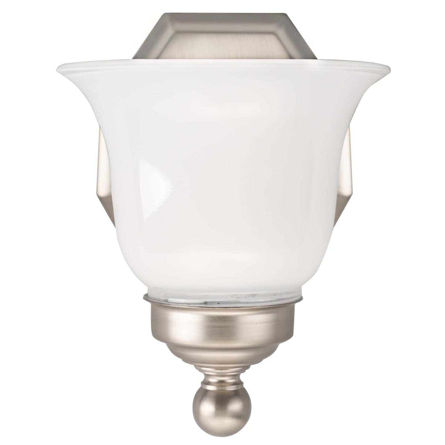 Norwell Lighting Trevi 7" x 6" 1-Light Brushed Nickel Vanity Light With Double Opal Diffuser