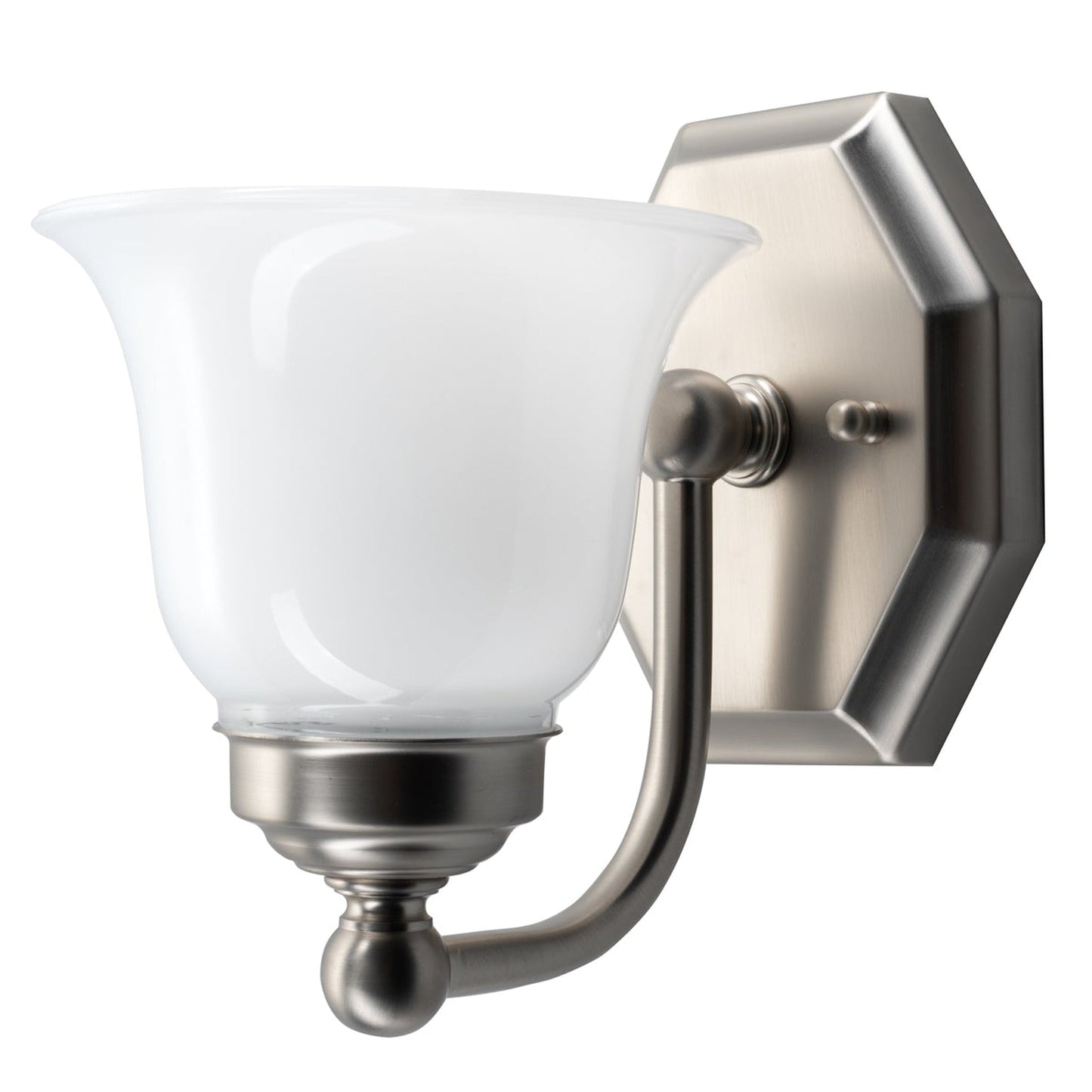 Norwell Lighting Trevi 7" x 6" 1-Light Brushed Nickel Vanity Light With Double Opal Diffuser