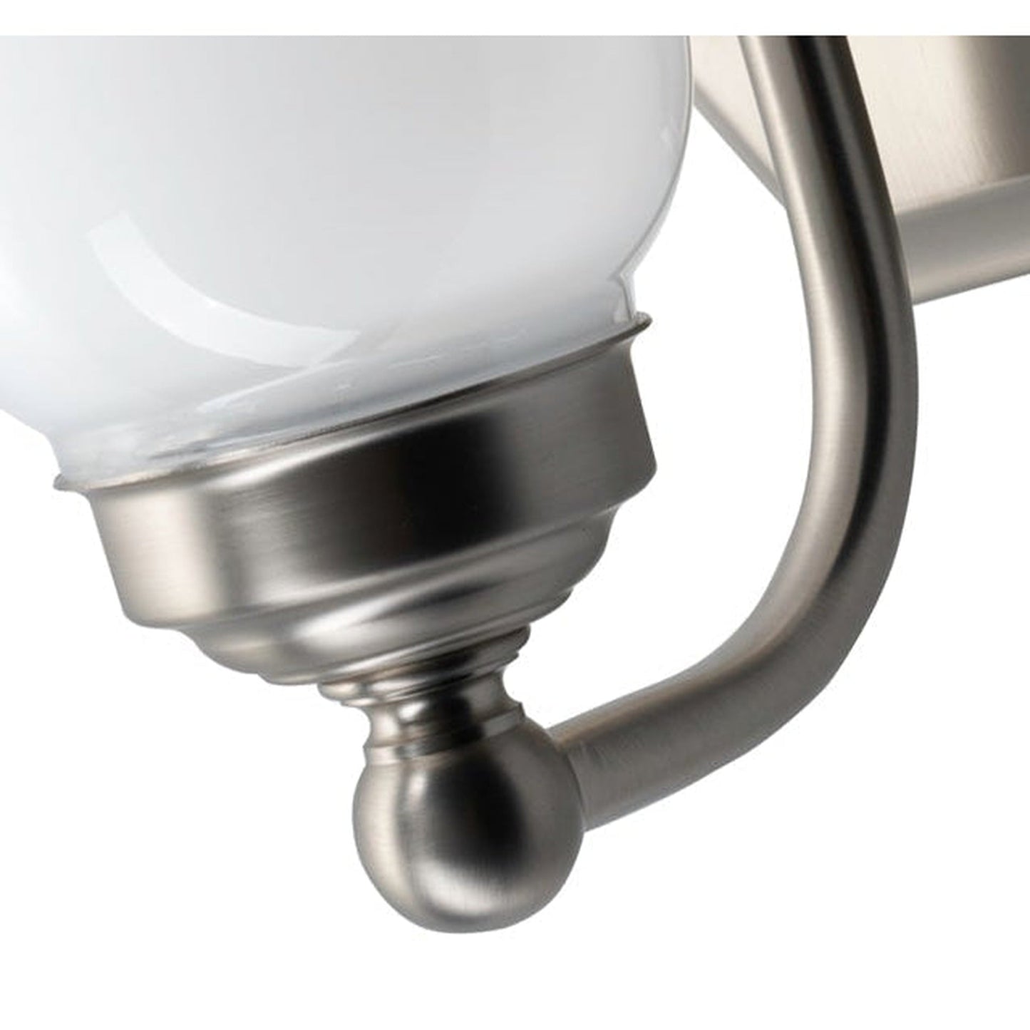 Norwell Lighting Trevi 7" x 6" 1-Light Brushed Nickel Vanity Light With Double Opal Diffuser