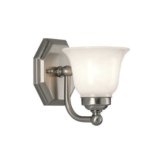 Norwell Lighting Trevi 7" x 6" 1-Light Brushed Nickel Vanity Light With Double Opal Diffuser