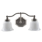 Norwell Lighting Trevi 8" x 17" 2-Light Brushed Nickel Vanity Light With Double Opal Diffuser