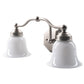 Norwell Lighting Trevi 8" x 17" 2-Light Brushed Nickel Vanity Light With Double Opal Diffuser