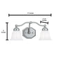 Norwell Lighting Trevi 8" x 17" 2-Light Brushed Nickel Vanity Light With Hexagonal Opal Diffuser