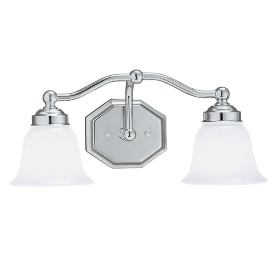 Norwell Lighting Trevi 8" x 17" 2-Light Chrome Vanity Light With Double Opal Diffuser