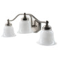 Norwell Lighting Trevi 9" x 22" 3-Light Brushed Nickel Vanity Light With Double Opal Diffuser