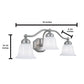 Norwell Lighting Trevi 9" x 22" 3-Light Brushed Nickel Vanity Light With Hexagonal Opal Diffuser