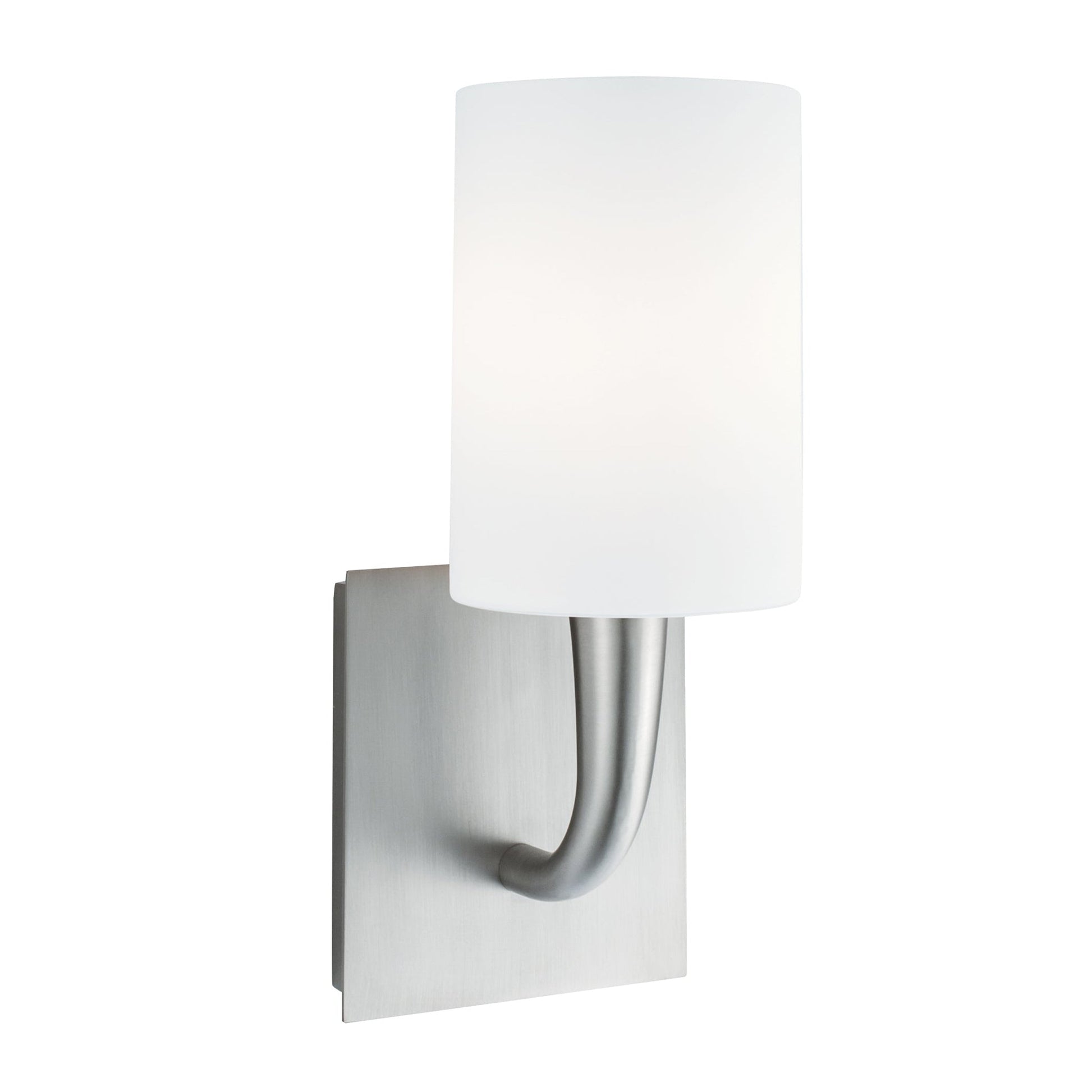 Norwell Lighting Trumpet 11" x 5" 1-Light Brushed Nickel Indoor Wall Light With Matte Opal Glass Diffuser