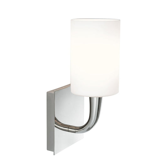 Norwell Lighting Trumpet 11" x 5" 1-Light Polished Nickel Indoor Wall Light With Matte Opal Glass Diffuser