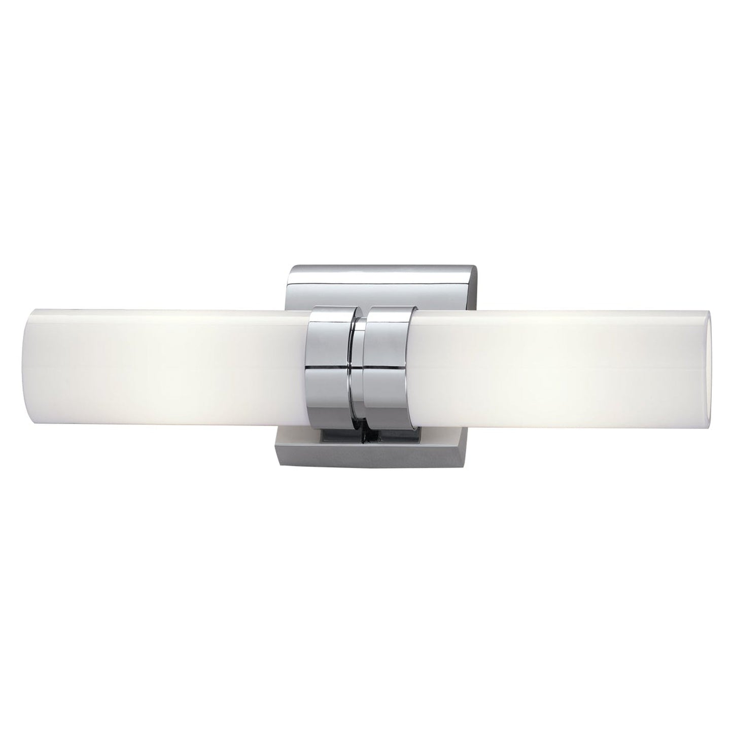 Norwell Lighting Wave 6" x 8" 2-Light Chrome Horizontal/Vertical Vanity Light With Shiny Opal Glass Diffuser