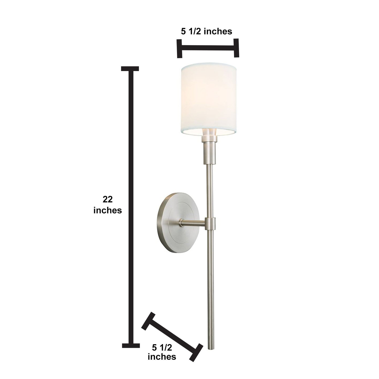 Norwell Lighting Zavier 22" x 5" 1-Light Satin Brass/Matte Black Candlestick Indoor Wall Light