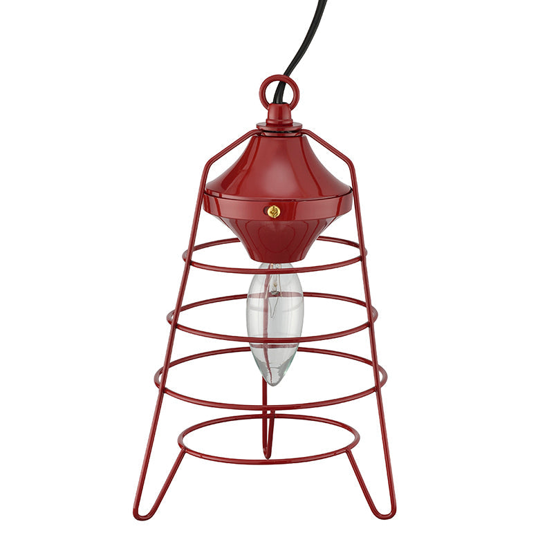 Ore International 10"H Red Camp Lantern Table Lamp