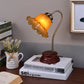Ore International 12"H Amber Shade Victorian Goose Neck Table Lamp