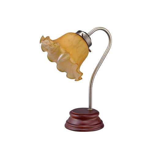 Ore International 12"H Amber Shade Victorian Goose Neck Table Lamp