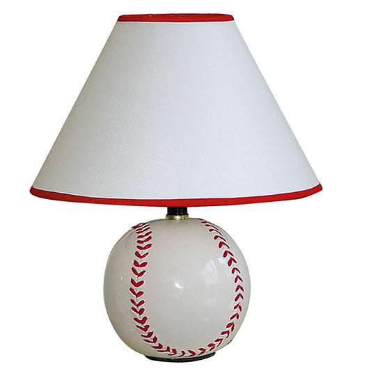 Ore International 12"H Ceramic Baseball Table Lamp
